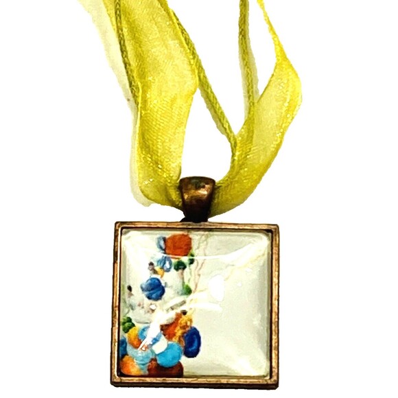 Sheep Incognito Necklace Art Pendant Yarn Wool Knit C Togel OG Custom Glass Farm - Picture 2 of 10